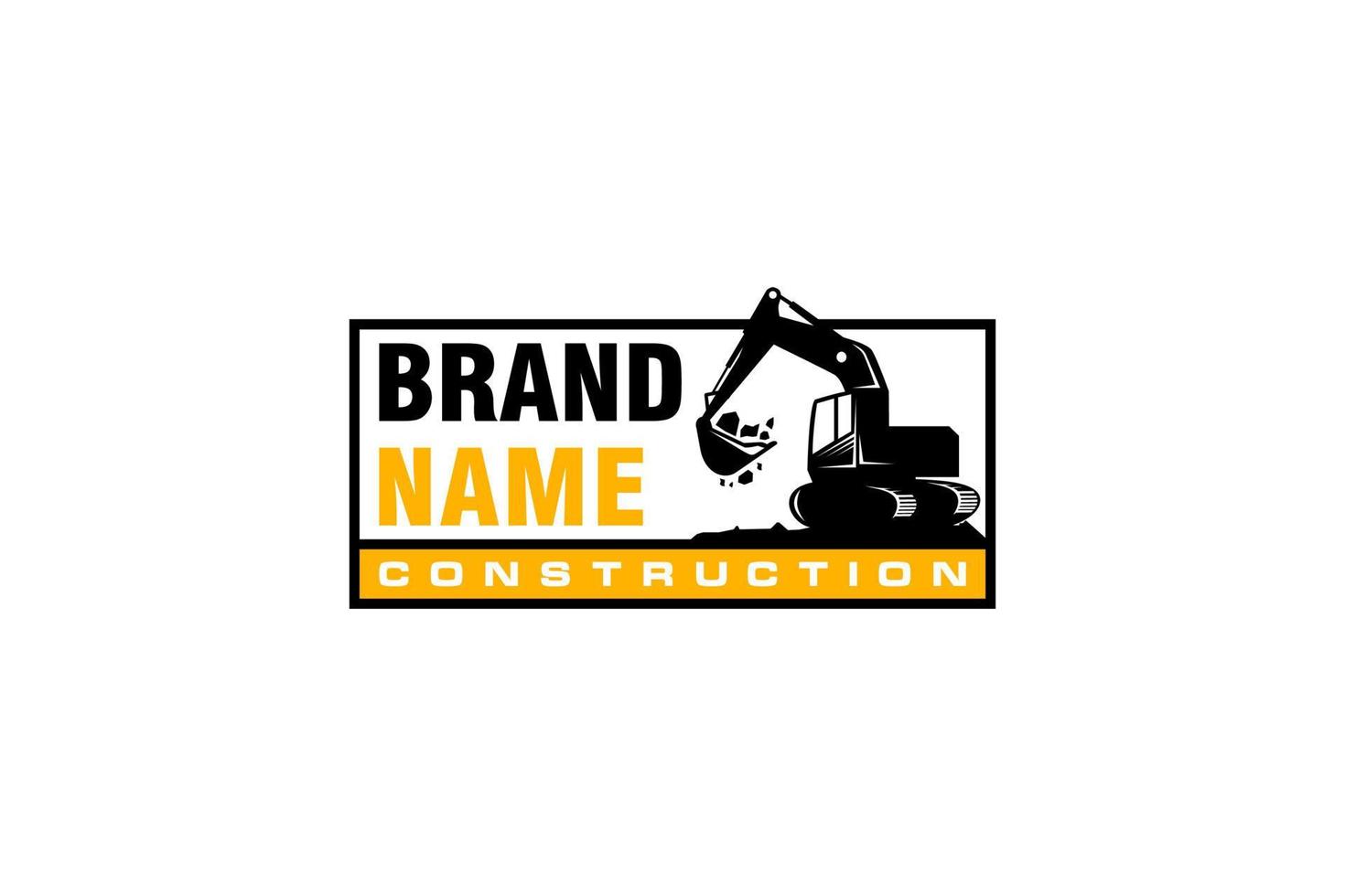 grävmaskin logotyp mall vektor. tung utrustning logotyp vektor för byggföretag. kreativ grävmaskin illustration för logotyp mall.