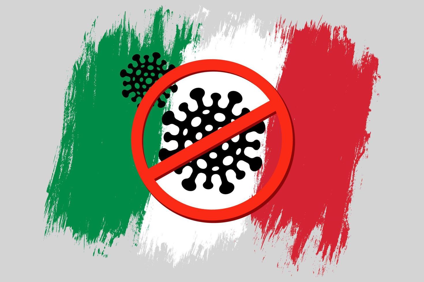 Vektor Vintage italienische Flagge mit Stoppschild