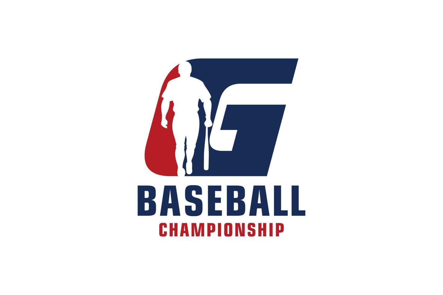 brev g med baseboll logotyp design. vektor design mall element för sport team eller företags- identitet.