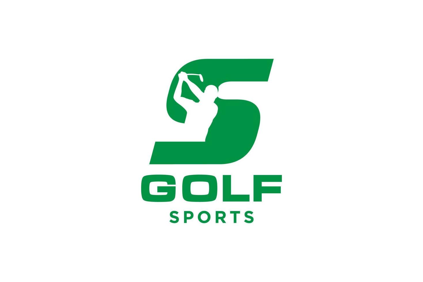 alfabetets bokstavsikon logotyper för golflogodesign vektormall, vektoretikett för golf, logotyp för golfmästerskap, illustration, kreativ ikon, designkoncept vektor