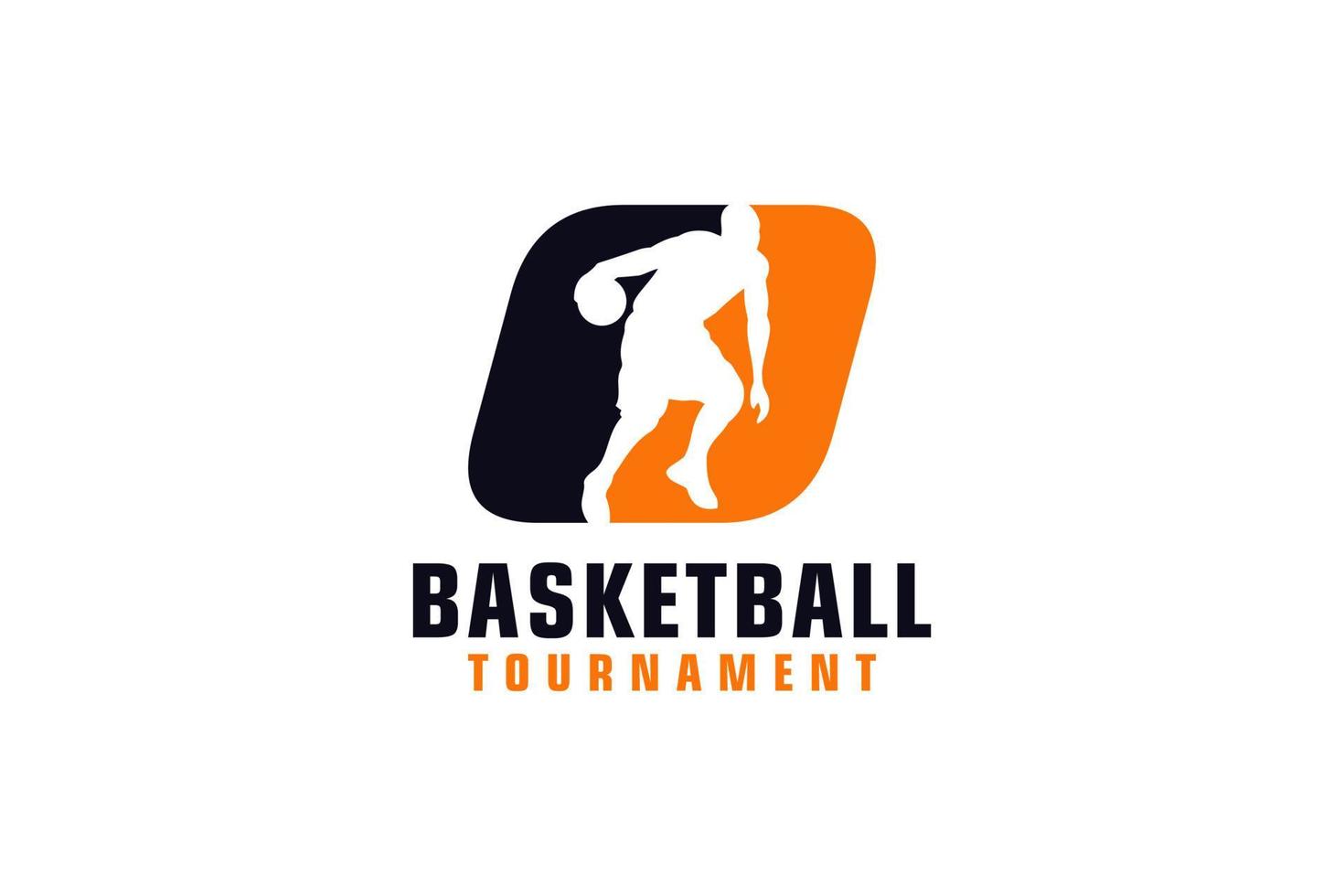 Buchstabe o mit Basketball-Logo-Design. Vektordesign-Vorlagenelemente für Sportteams oder Corporate Identity. vektor