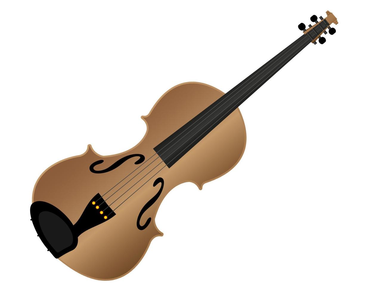 strängad instrument fiol på en vit bakgrund vektor