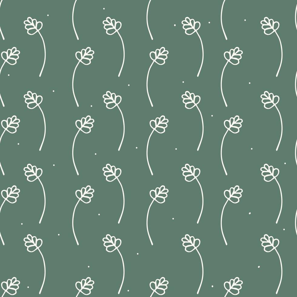 Vektorblumenmuster im Rosa. gekritzelmuster mit pflanzen. botanisches und abstraktes nahtloses Muster mit Blumen und Blättern, handgezeichneter Hintergrund. vektor