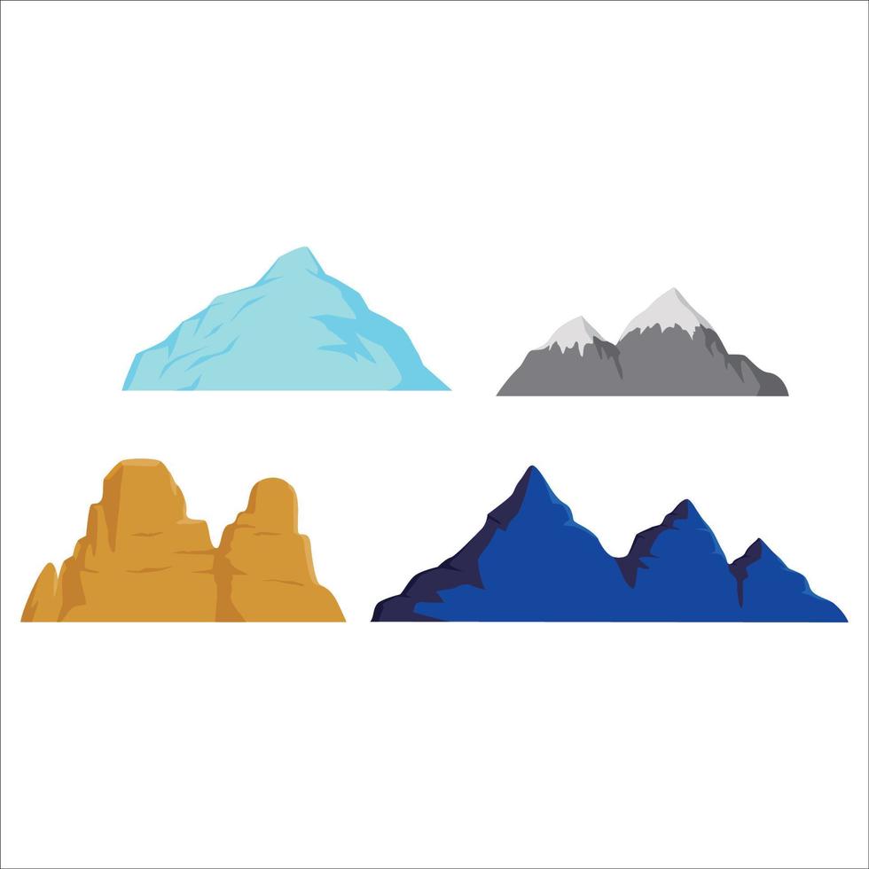 färgrik berg vektor illustration. natur tecken och symbol.