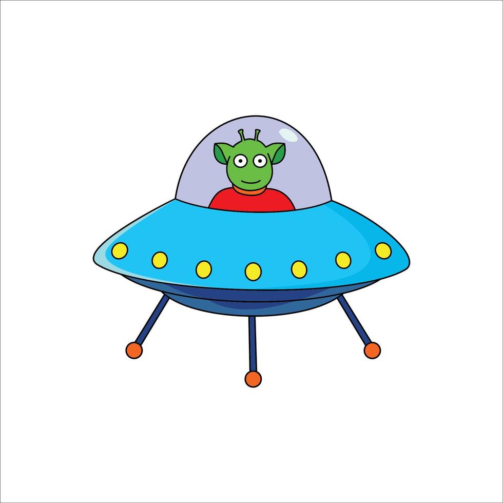 UFO-Vektor-Illustration. Raumschiffzeichen und -symbol. vektor