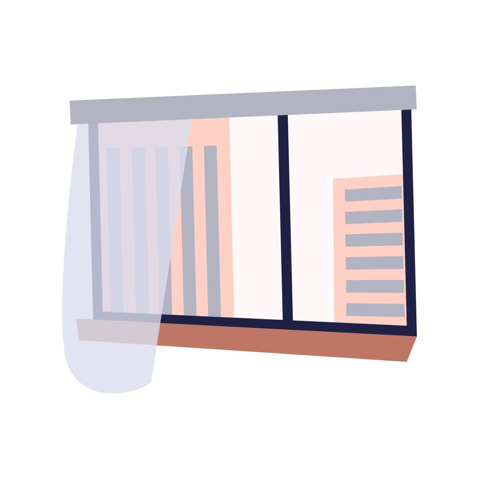 Reihe von Bürofenstern und Fenstern in Innenräumen vektor