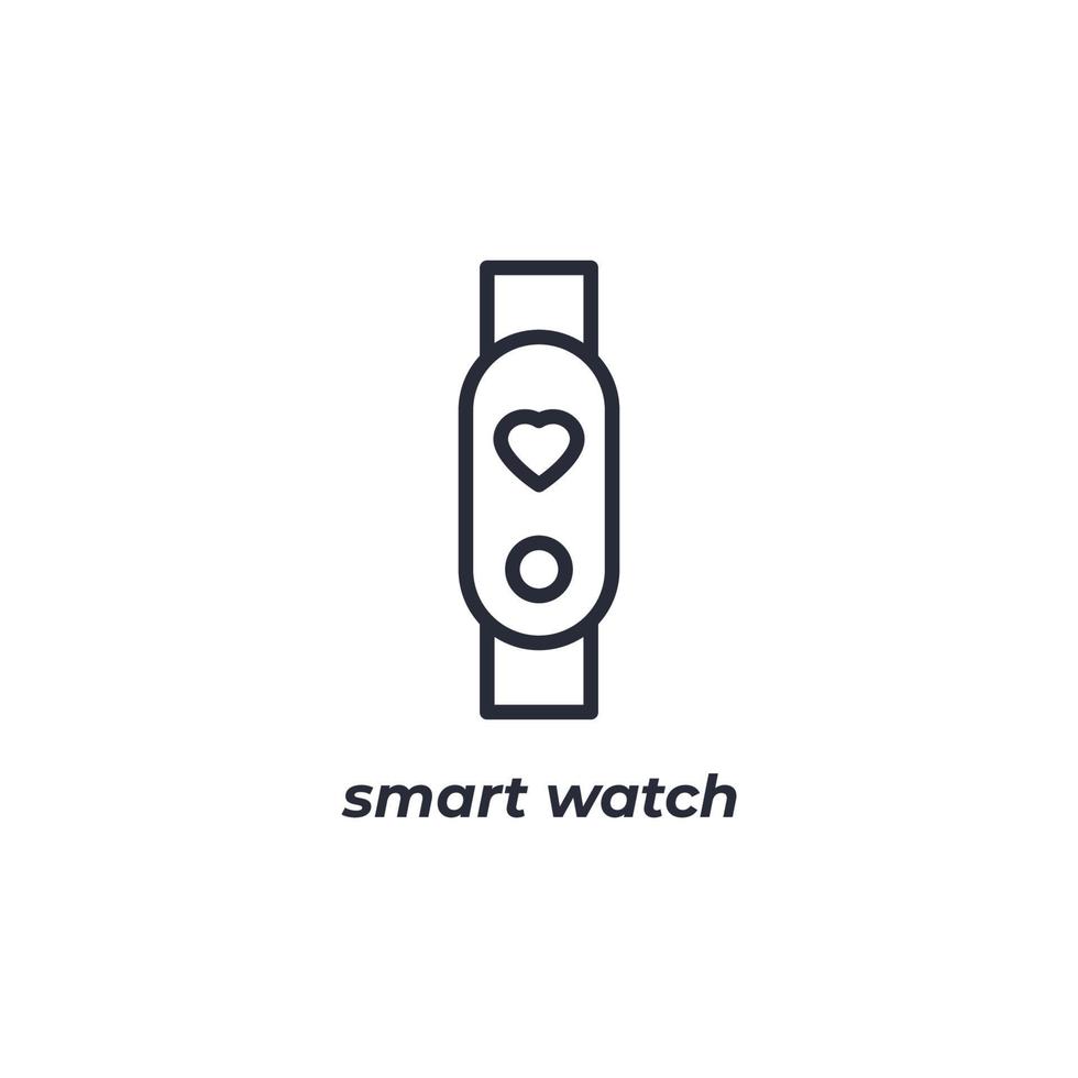 Smartwatch-Liniensymbol. Lineares Zeichen für mobiles Konzept und Webdesign. Umrissvektorsymbol. Symbol, Logoabbildung. Vektorgrafiken vektor