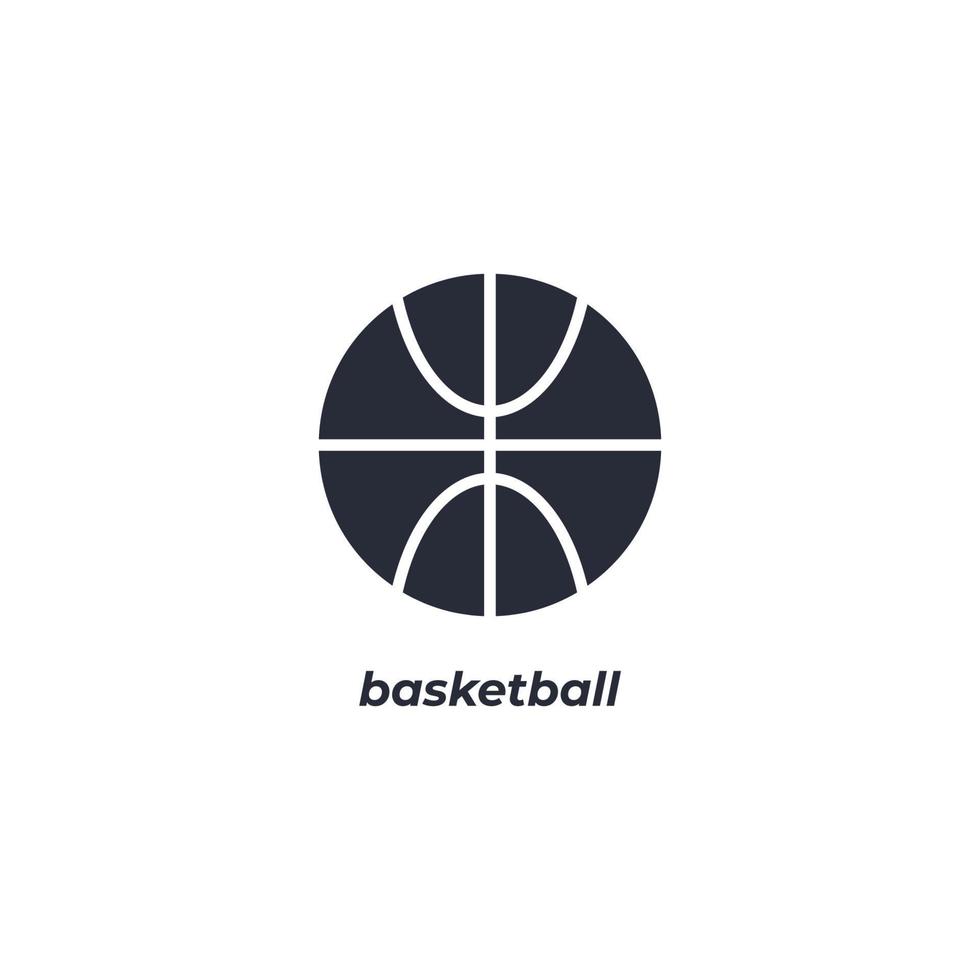 Vektorzeichen des Basketballsymbols wird auf einem weißen Hintergrund lokalisiert. Symbolfarbe editierbar. vektor