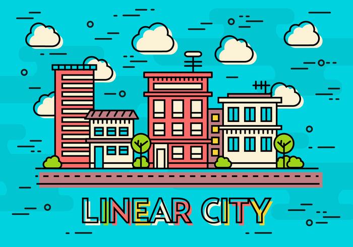 Gratis Teal Flat Linear Design Vector Image Concept