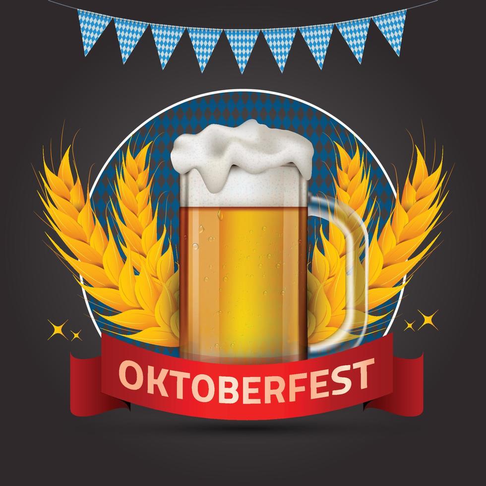 Oktoberfest-Party. Bier Festival. bayerischer feiertag. Bier Oktoberfest Feier in Deutschland. volkstümliches bayerisches fest. vektor