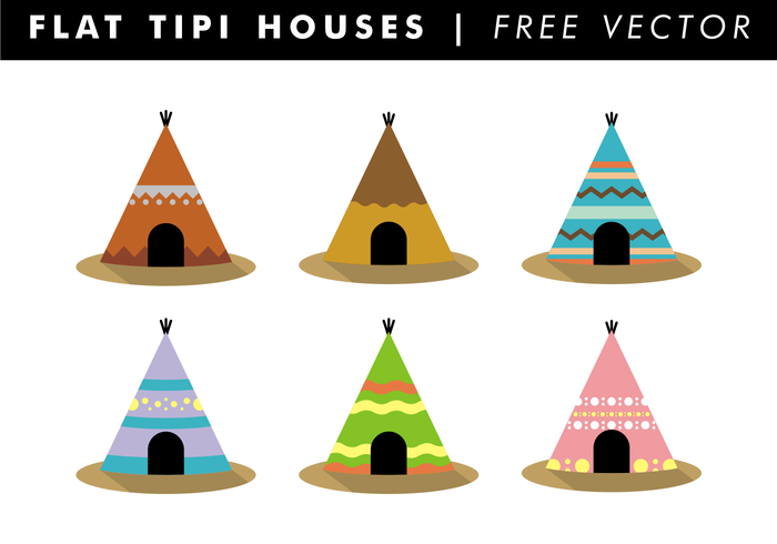 Flat Tipi Häuser Free Vector