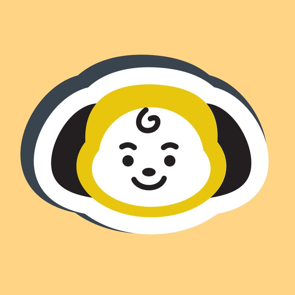 Symbol Chimmy-Charakter. ein niedlicher Gesichts-Cartoon. geeignet für Smartphone-Hintergrundbilder, Drucke, Poster, Flyer, Grußkarten usw. vektor