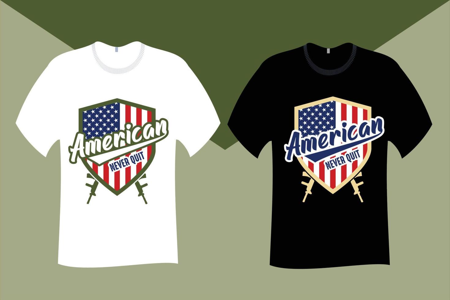 American nie verlassen Veteran T-Shirt-Design vektor