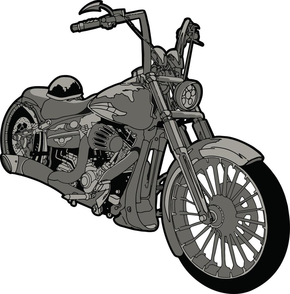 motorcykel cykel chopper klassisk årgång vektor