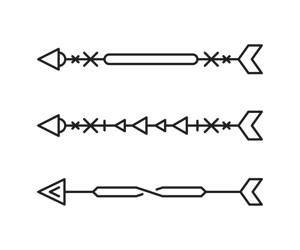 Abbildung der dekorativen Linie des Pfeils vektor