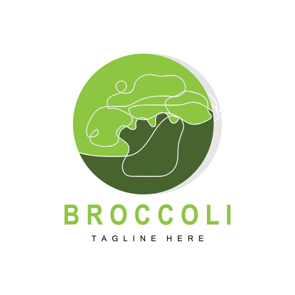 broccoli logotyp design, grön vegetabiliska vektor, broccoli tapet, vegetabiliska mataffär illustration trädgård produkt varumärke vektor