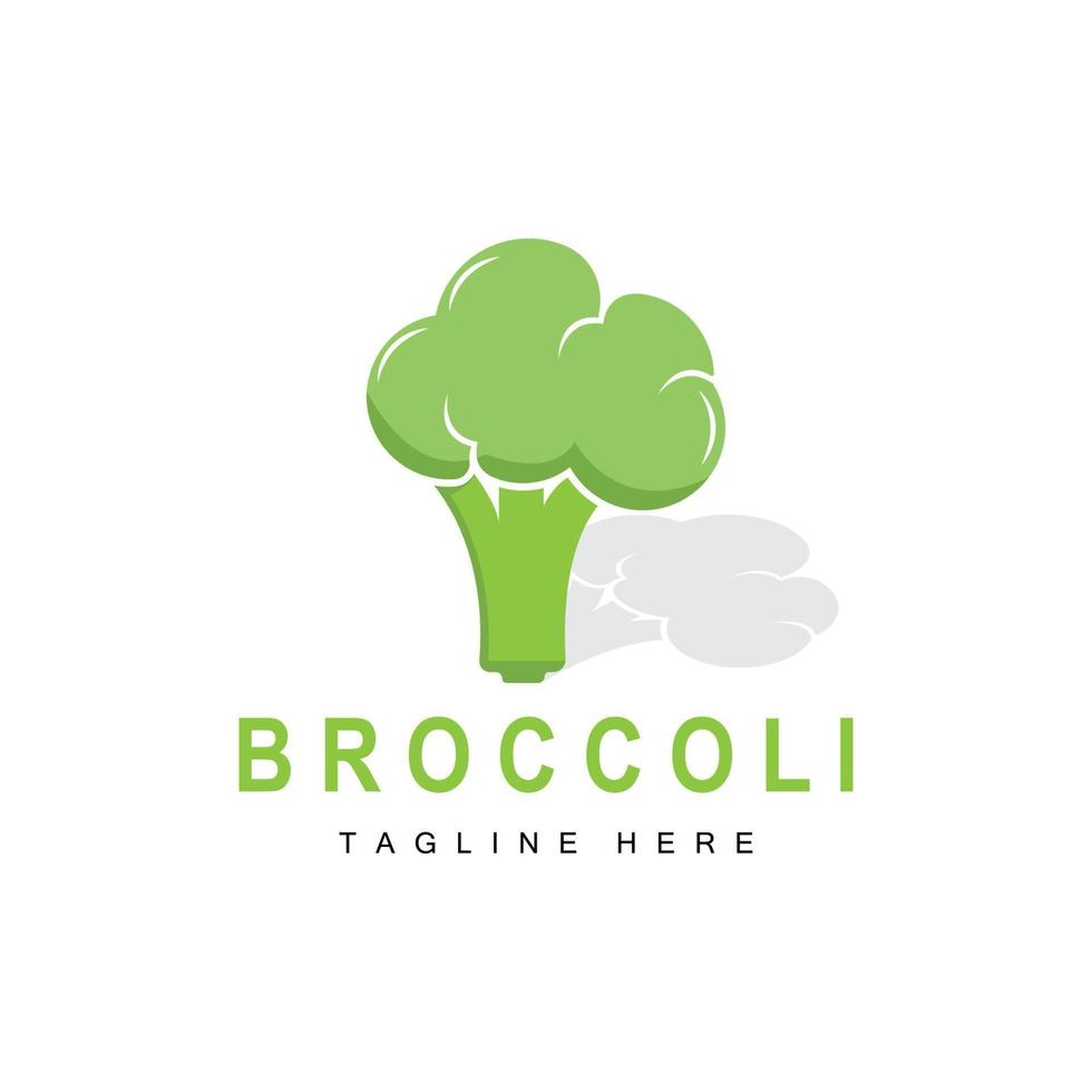 broccoli logotyp design, grön vegetabiliska vektor, broccoli tapet, vegetabiliska mataffär illustration trädgård produkt varumärke vektor