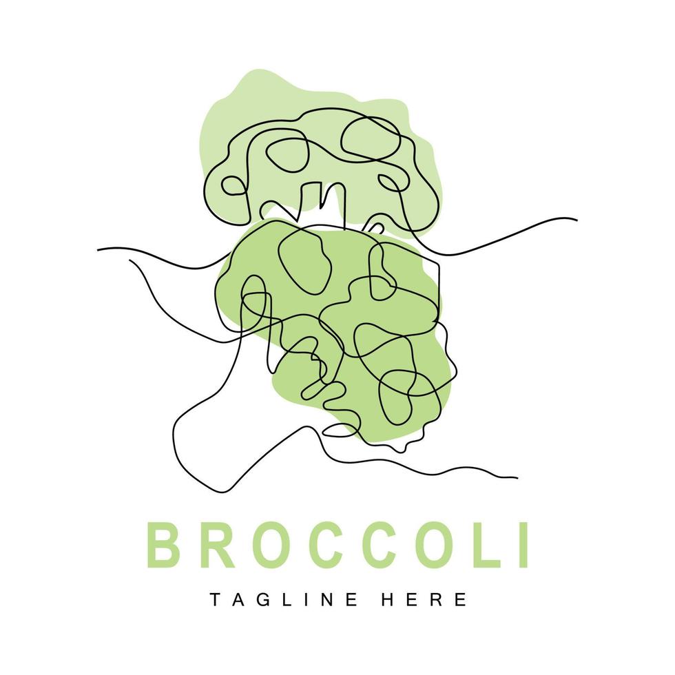 broccoli logotyp design, grön vegetabiliska vektor, broccoli tapet, vegetabiliska mataffär illustration trädgård produkt varumärke vektor