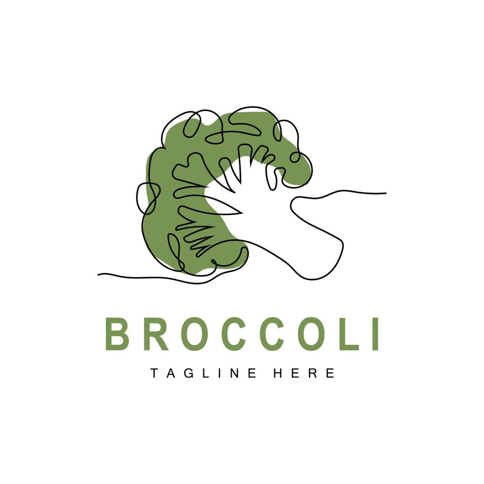 broccoli logotyp design, grön vegetabiliska vektor, broccoli tapet, vegetabiliska mataffär illustration trädgård produkt varumärke vektor