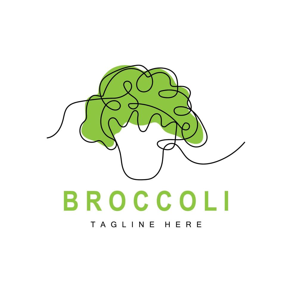 broccoli logotyp design, grön vegetabiliska vektor, broccoli tapet, vegetabiliska mataffär illustration trädgård produkt varumärke vektor