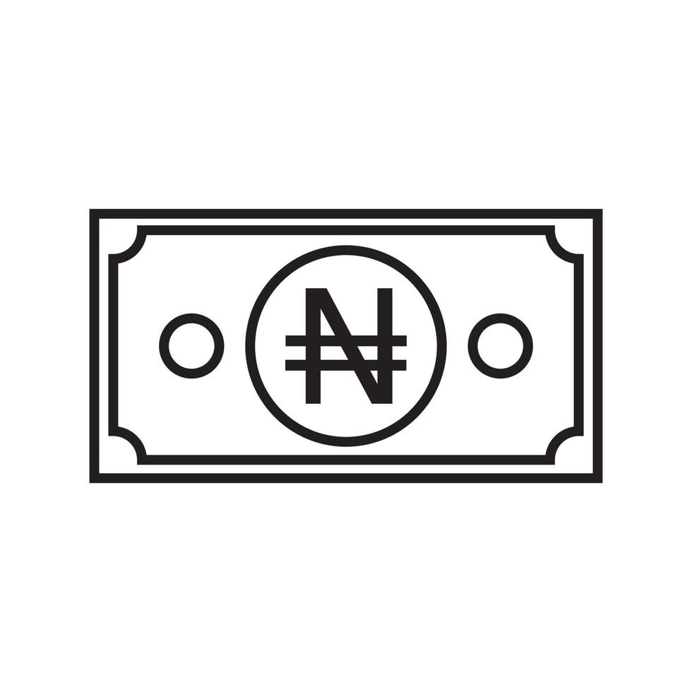 nigeria valuta symbol sedel översikt ikon. vektor