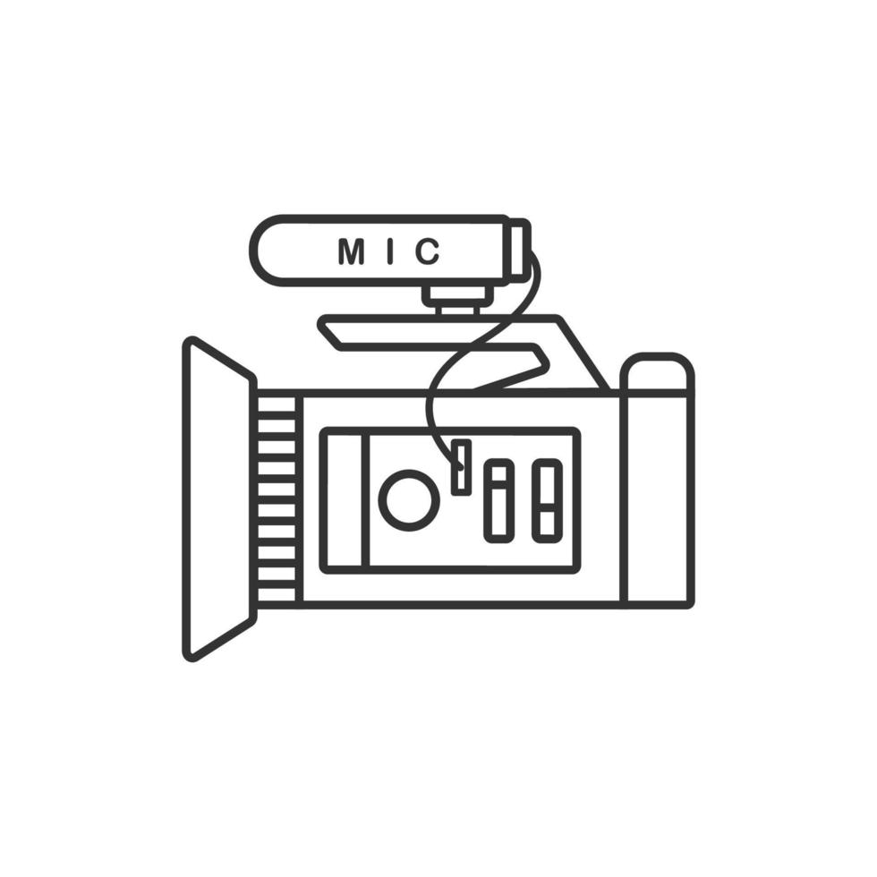 Camcorder-Vektorsymbol, Seitenansicht der Kamera, flaches Design. vektor