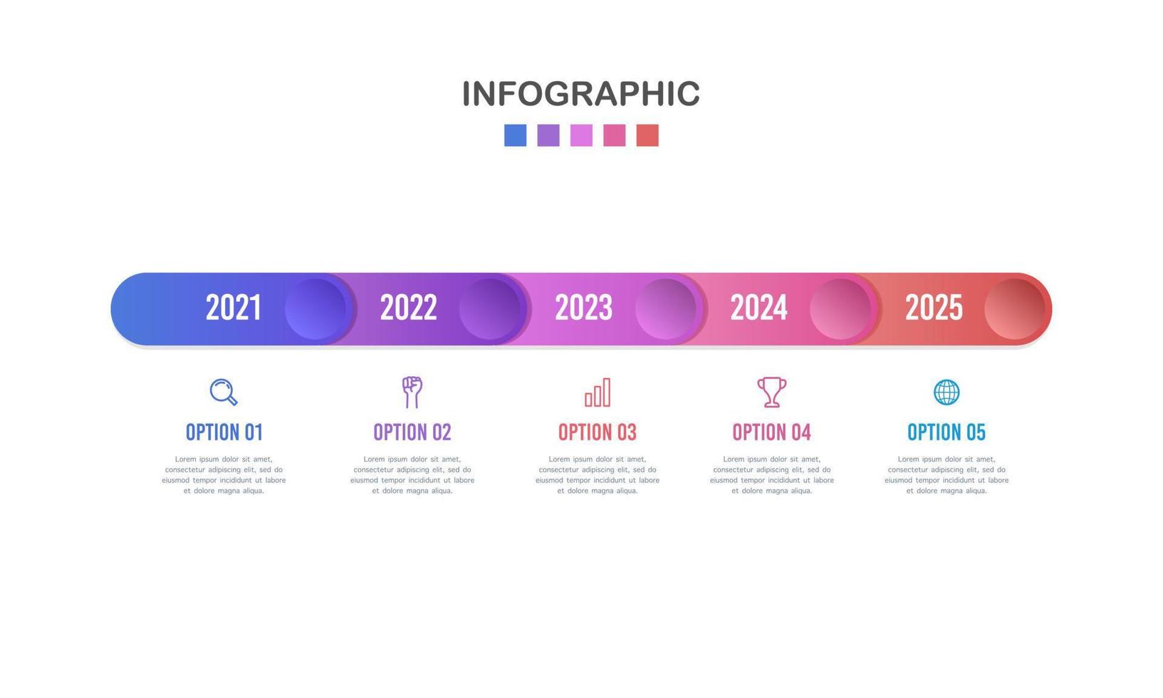 företag presentation infographic design företag historia. företag uppdrag tidslinje vektor