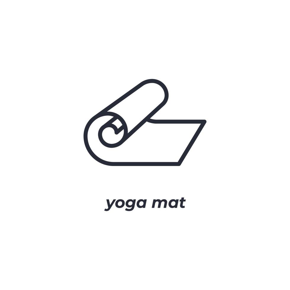 Vektorzeichen des Yogamattensymbols wird auf einem weißen Hintergrund lokalisiert. Symbolfarbe editierbar. vektor