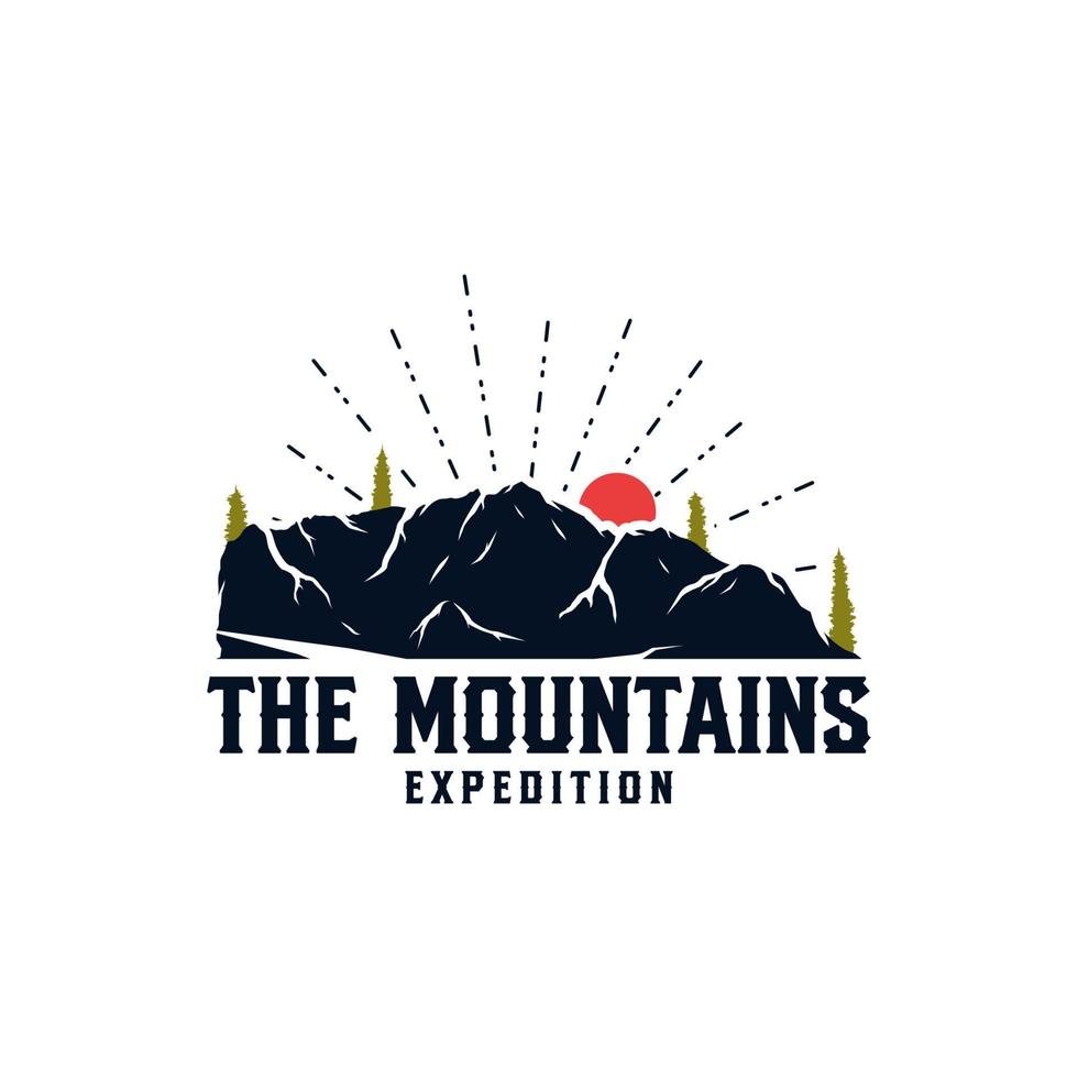 vektor berg och utomhus- äventyr logotyp