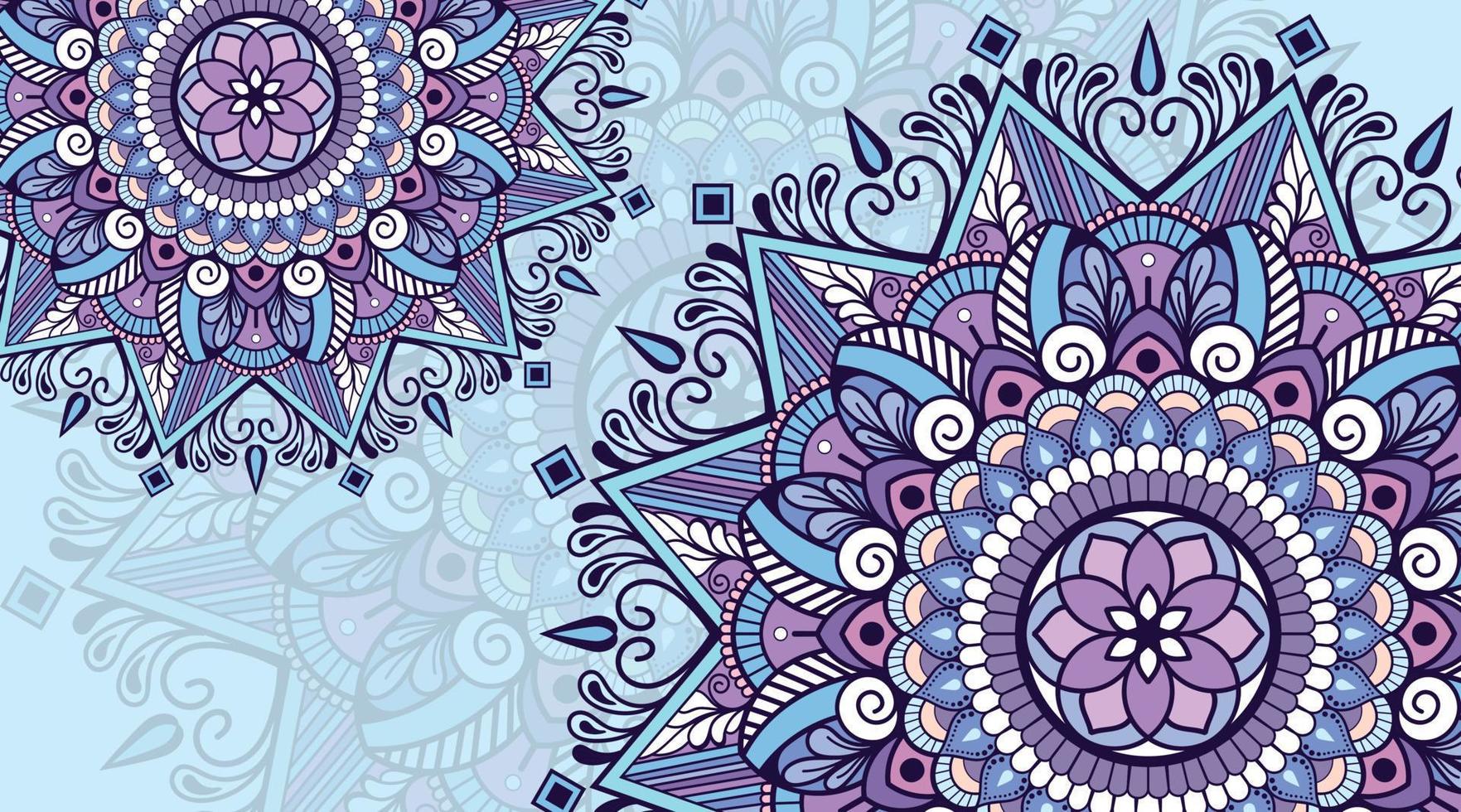 bunter und indischer Vintage-Ziermandala-Design-freier Vektor