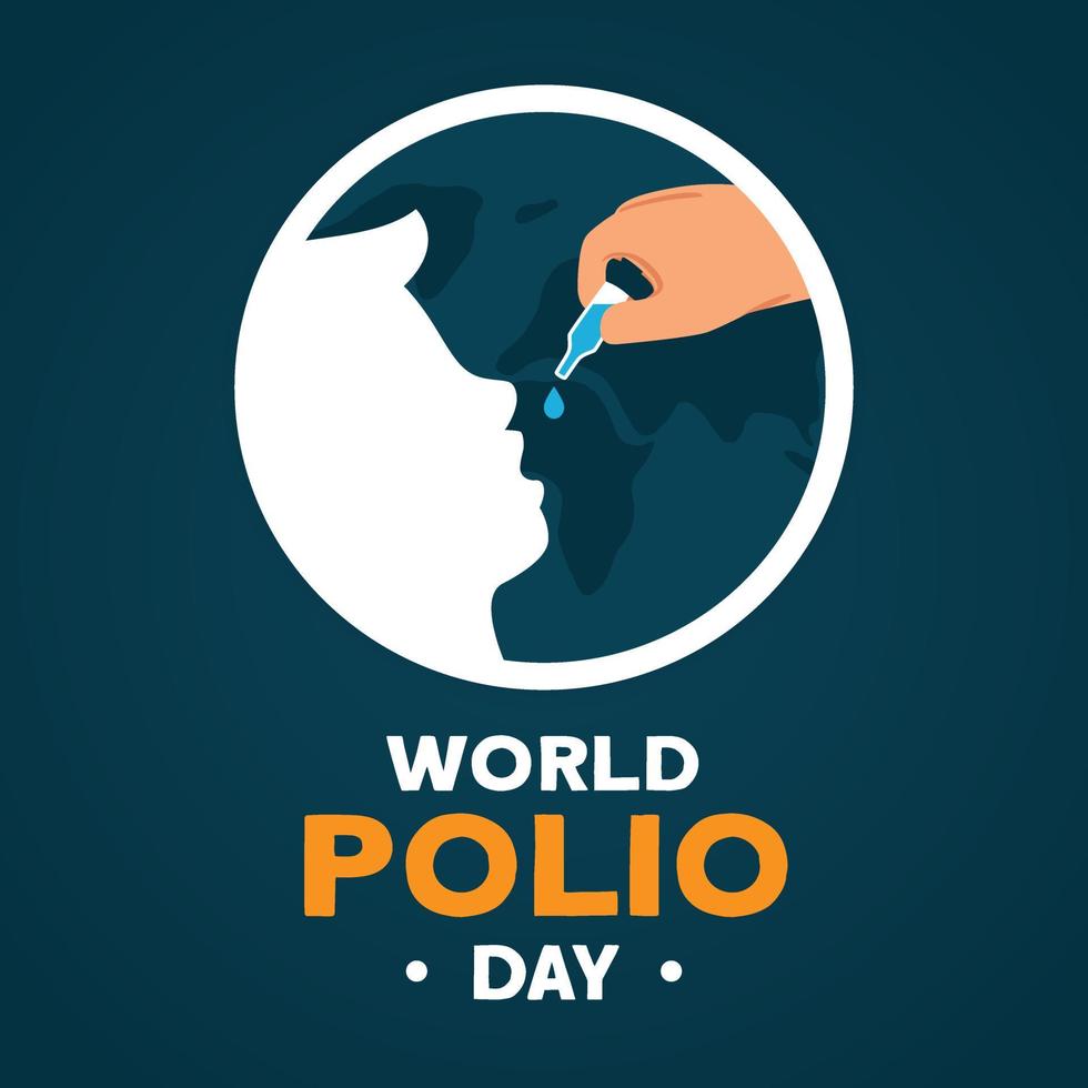 platt värld polio dag begrepp vektor
