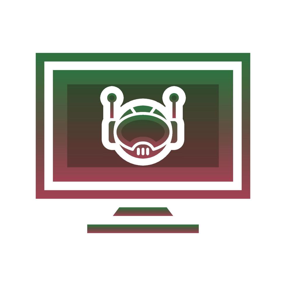 Monitor-Roboter-Logo-Gradienten-Design-Vorlage-Icon-Element vektor