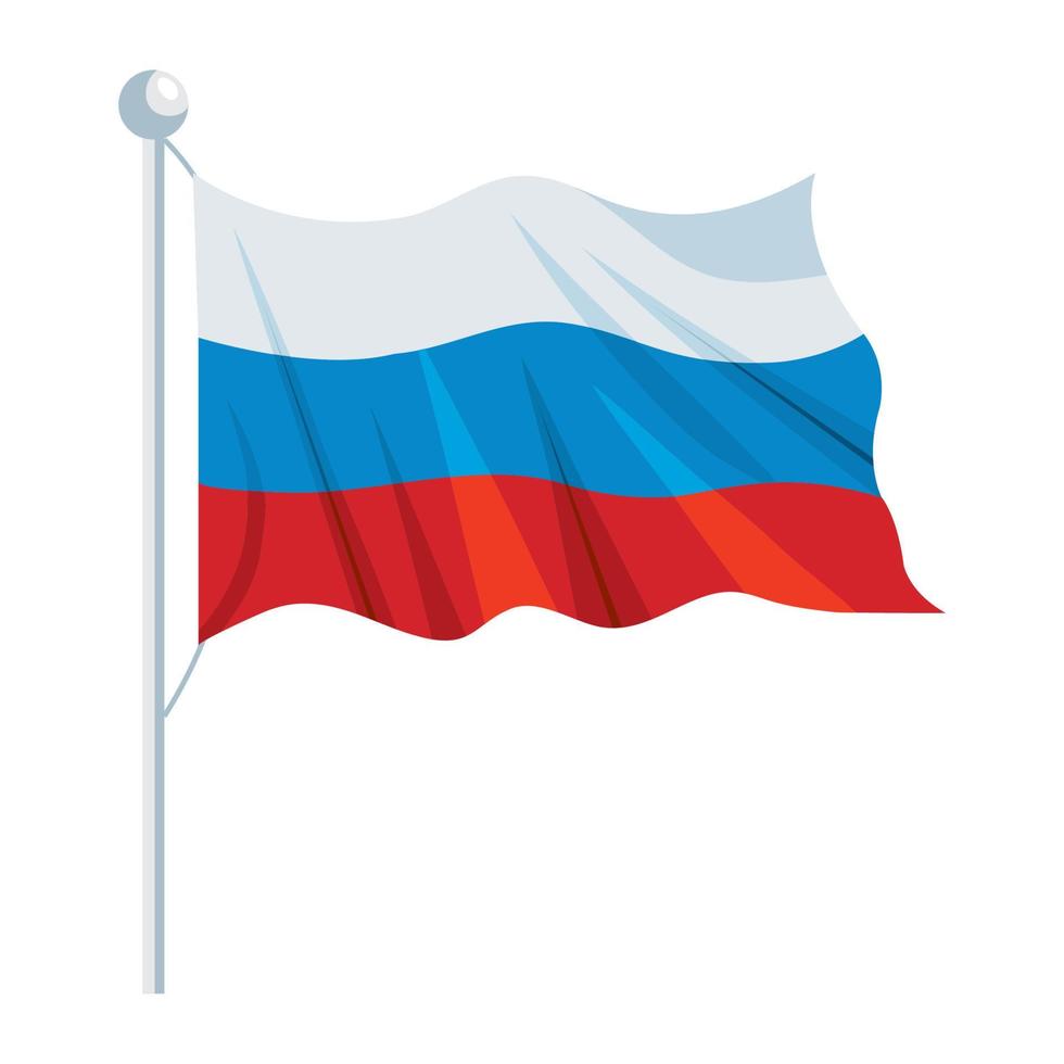 Russische Flagge weht in der Stange vektor