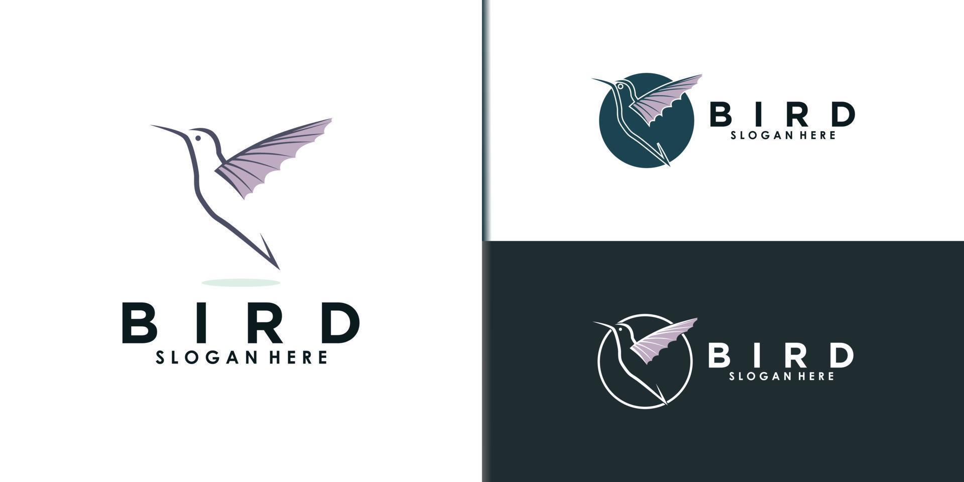 Set von Vogel-Logo-Design mit Symbol-Kreativkonzept-Premium-Vektor vektor