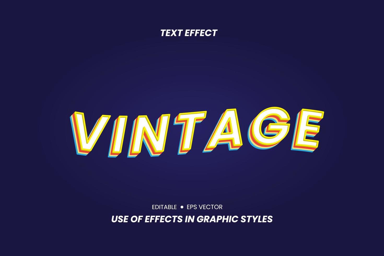 Vintage-Texteffekt mit 3D-Buchstaben vektor