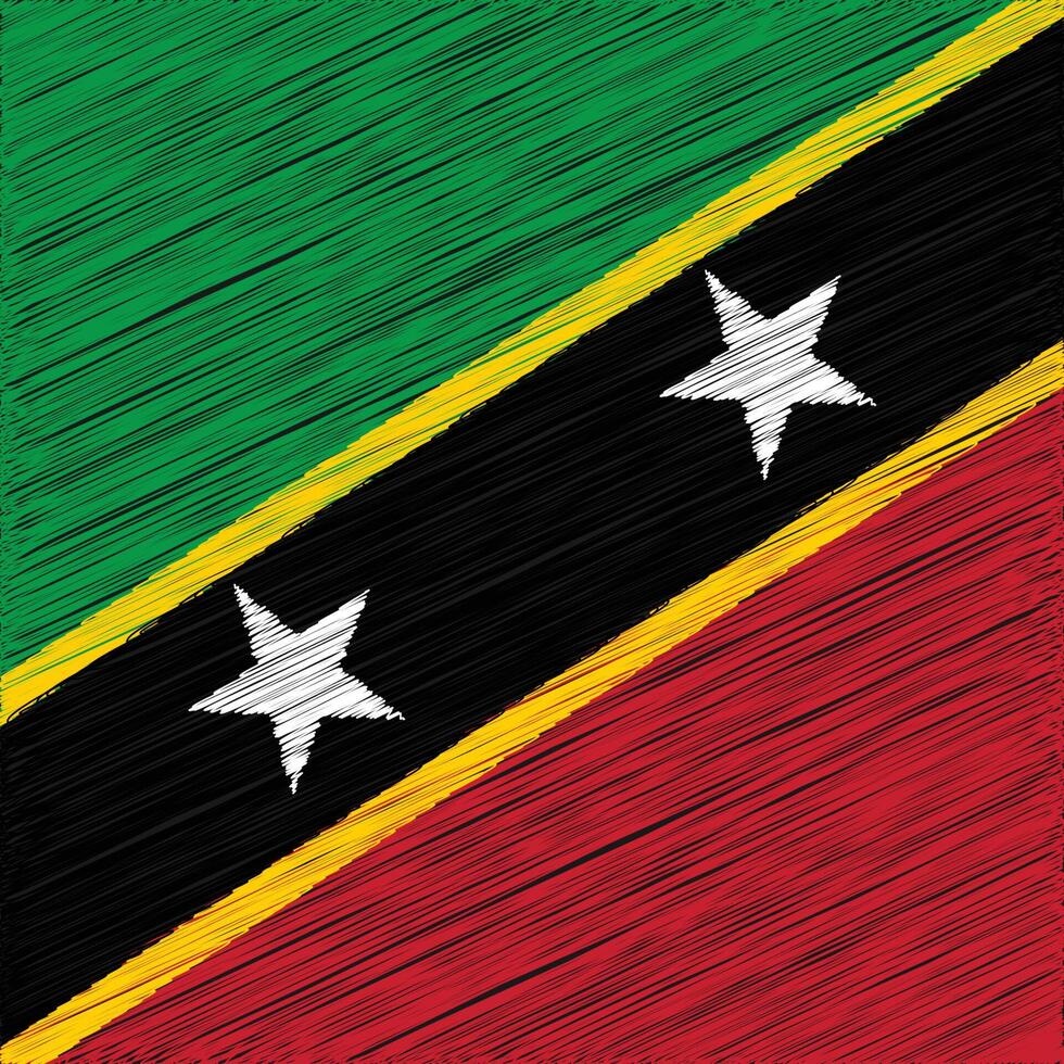 St. Kitts und Nevis Unabhängigkeitstag 19. September, quadratisches Flaggendesign vektor