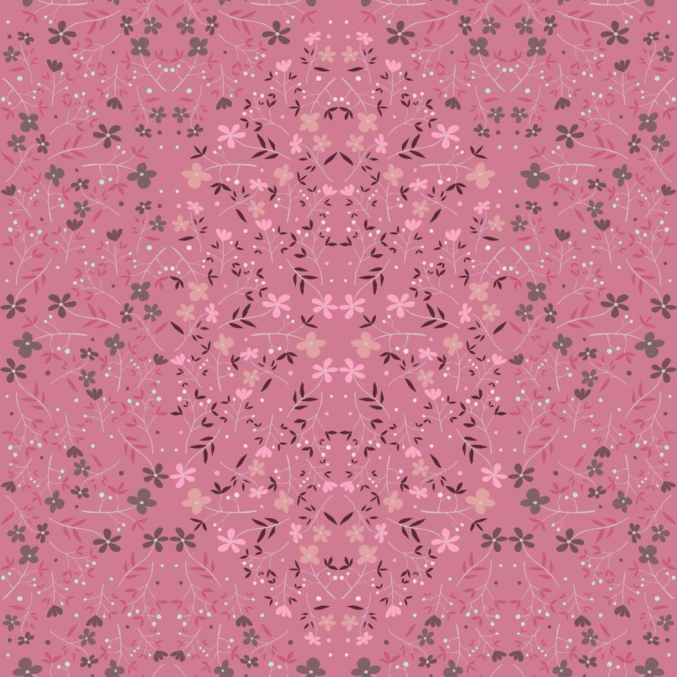 retro blomma mosaik- sömlös mönster. årgång blommig prydnad. abstrakt botanisk bakgrund. vektor