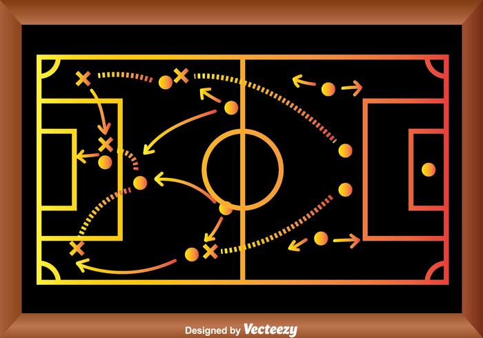 Fotbollsspel strategi playbook vektor