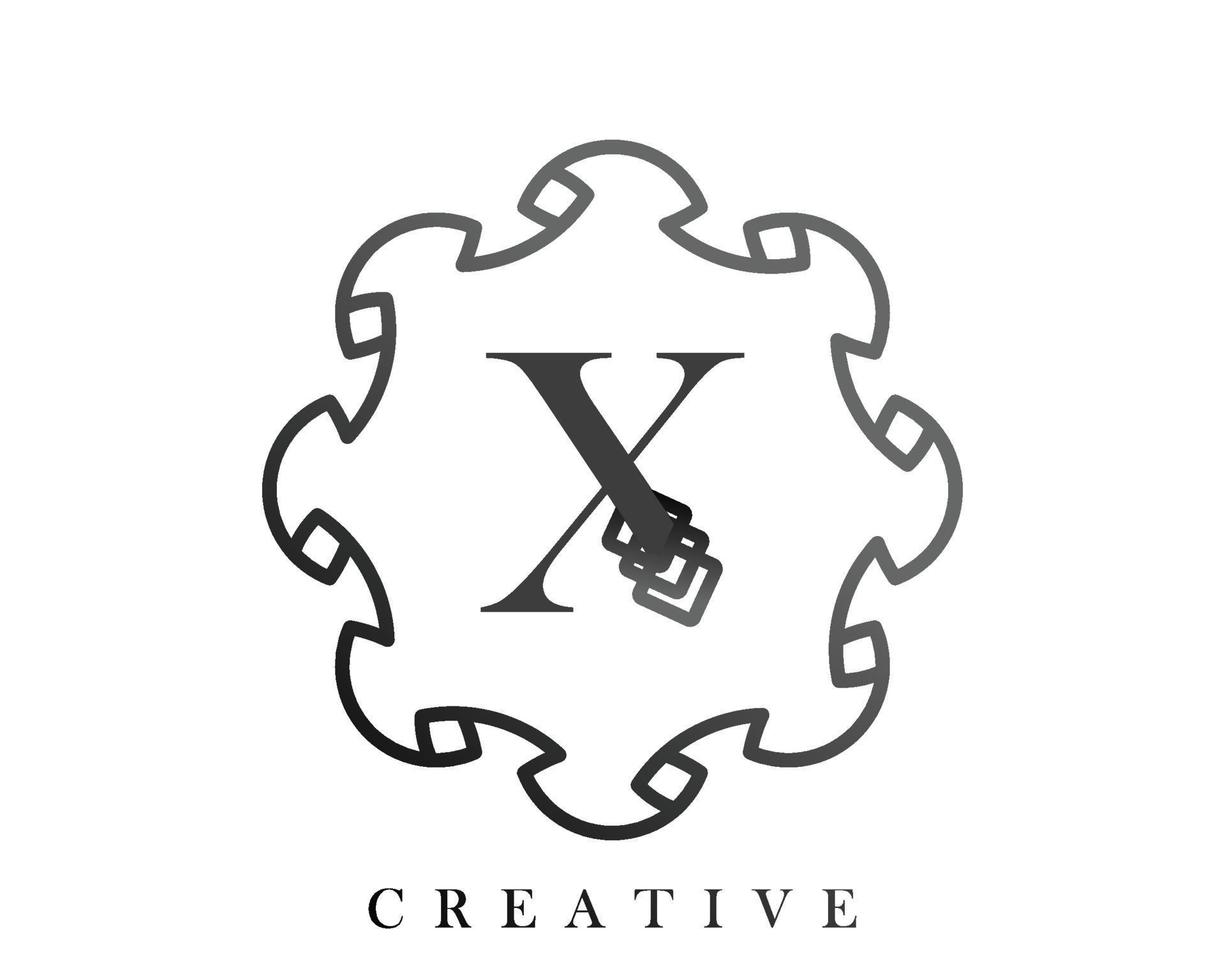 lyx logotyp mall design med en kombination av kvadrater i de alfabet x vektor