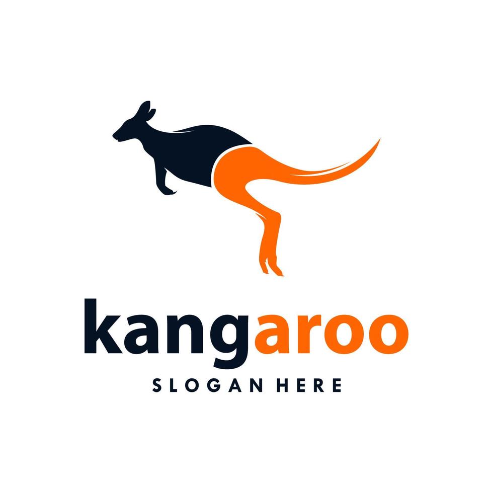 känguru djur- vektor logotyp design mall