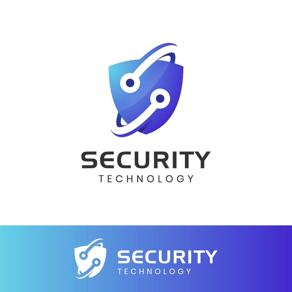 Cyber-Abwehrschild-Logo für Internet-Datensicherheitsdesign vektor