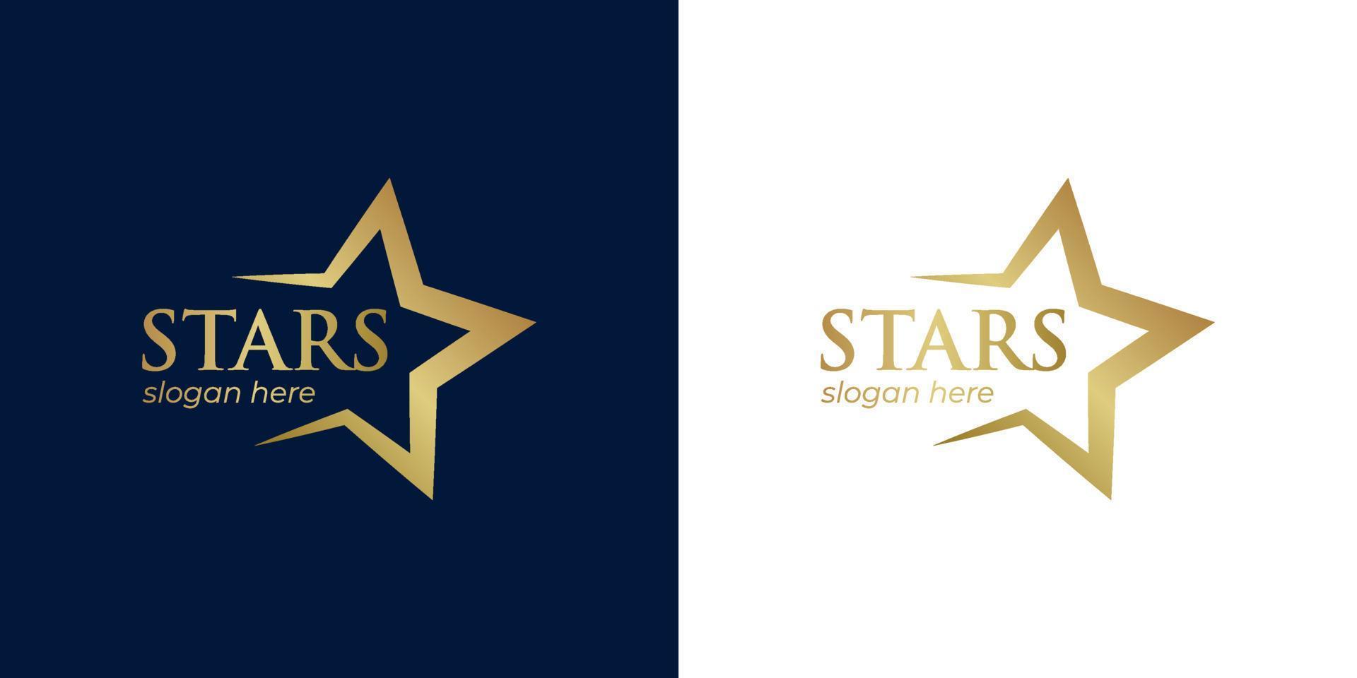 lyx guld stjärna logotyp mönster mall, elegant stigande stjärna logotyp design vektor