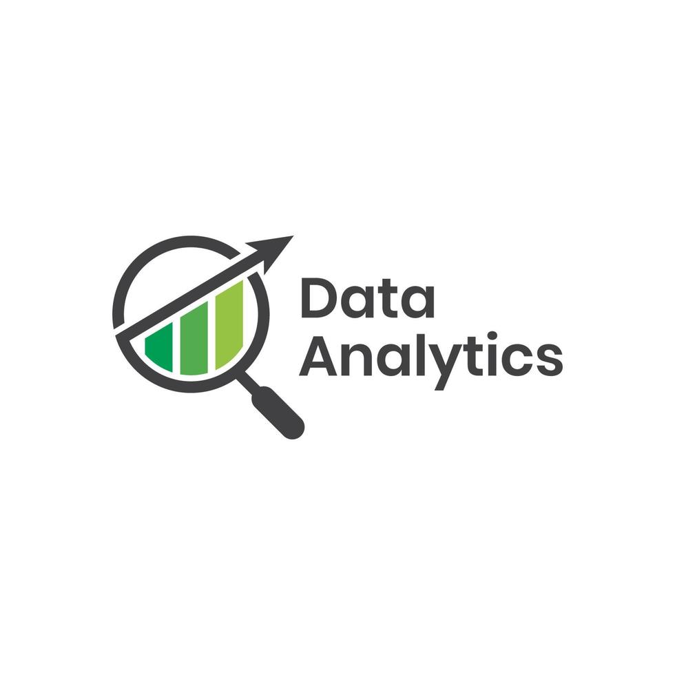 Search Data Analytics-Logo-Design Wachstumspfeil-Logo-Design für Datenfinanzierung, Investment-Icon-Design vektor