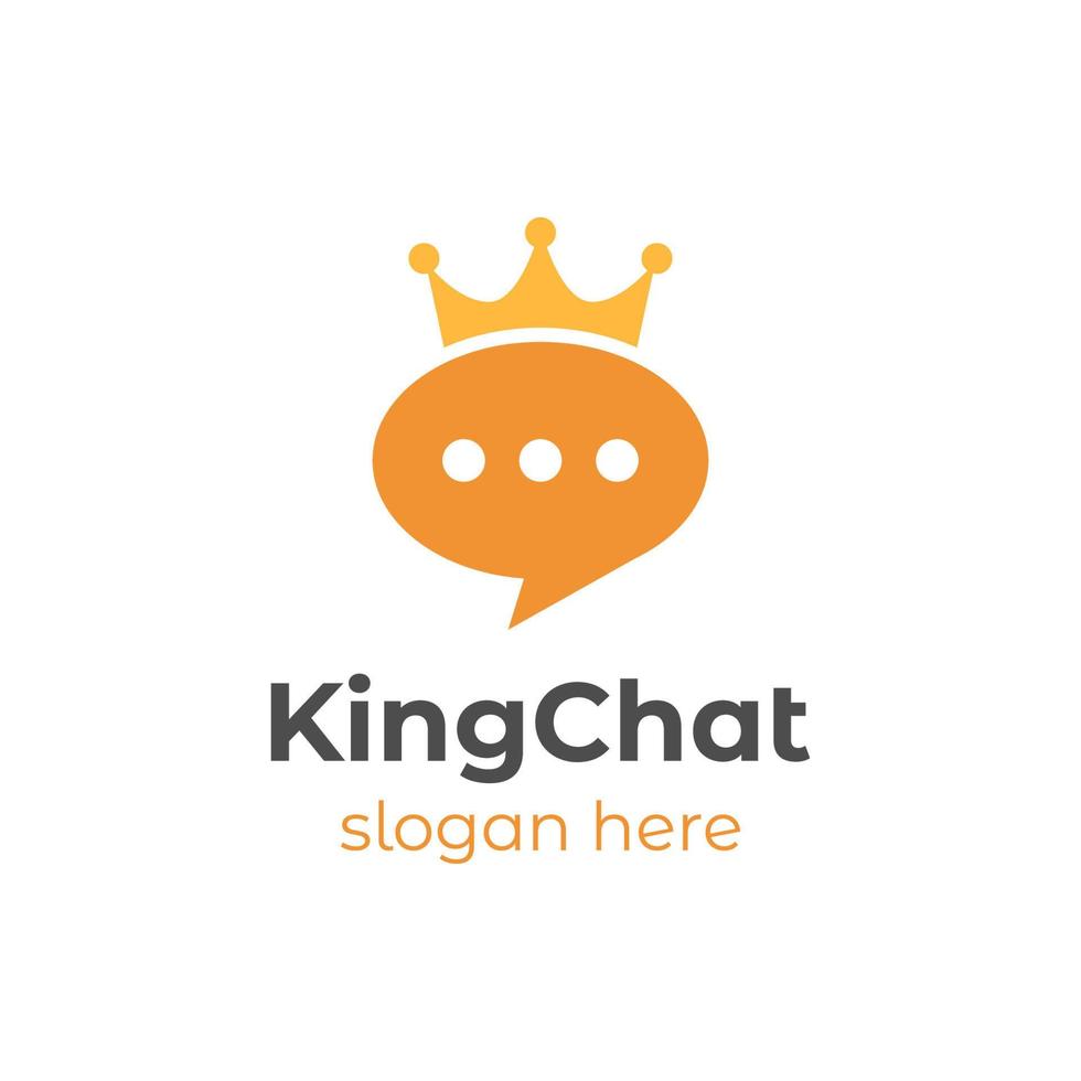 chatt app logotyp ikon symbol med krona kung design element för hjälp Centrum, talande, meddelande vektor