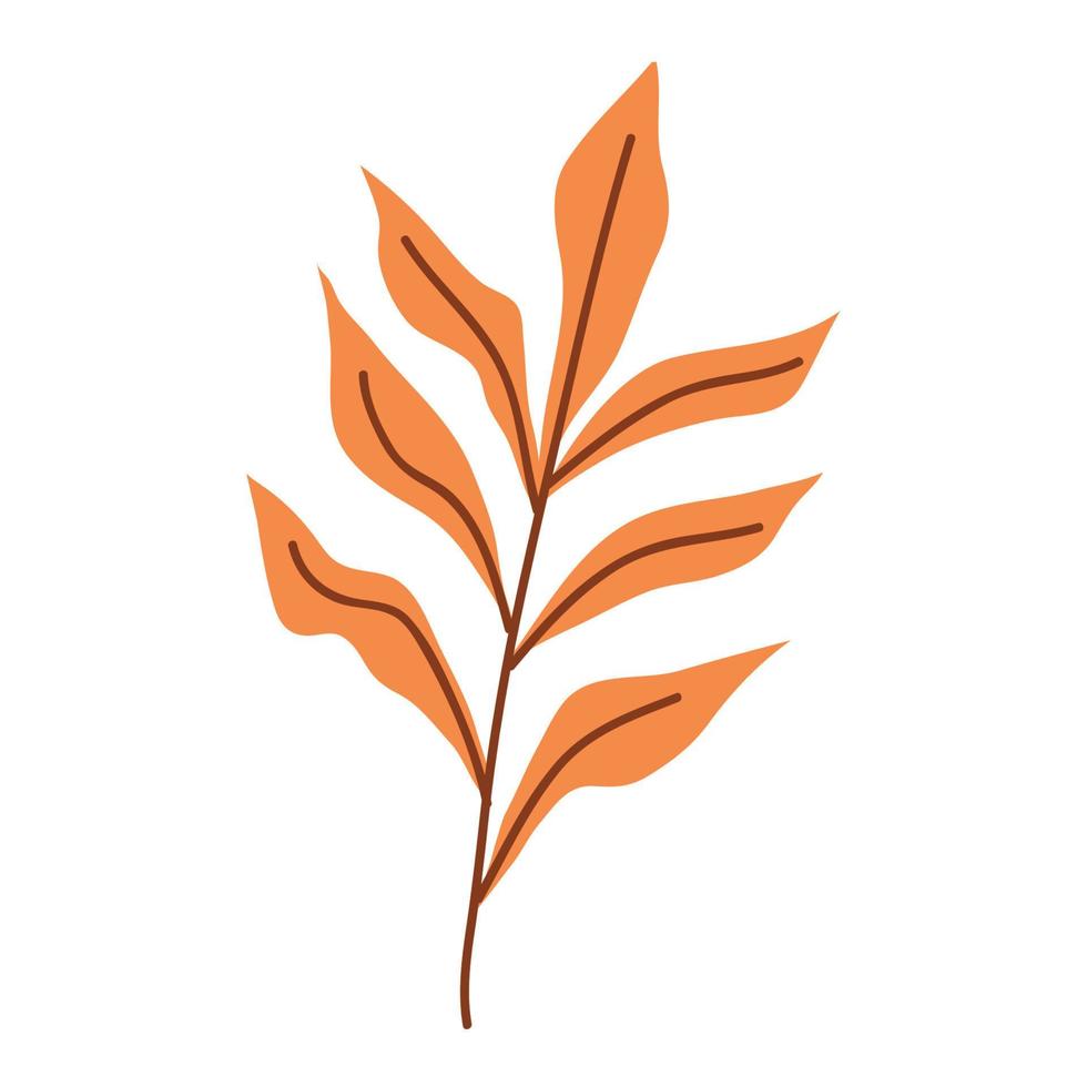 orange Zweig Herbstlaub vektor