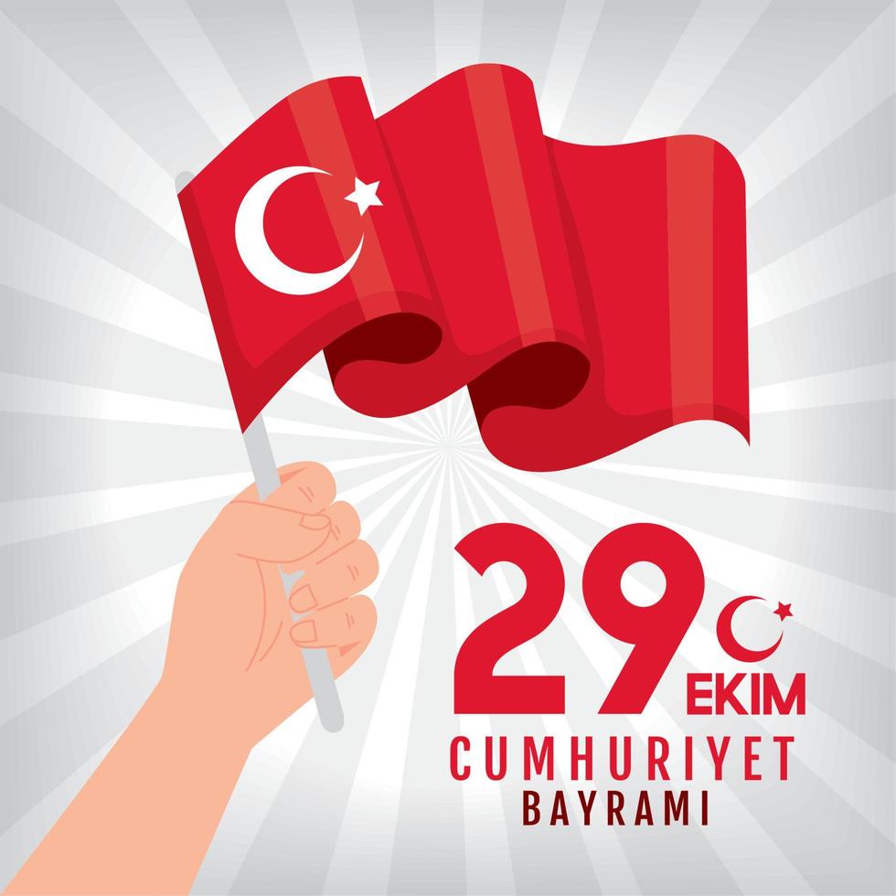 29 Ekim Bayrami-Poster vektor