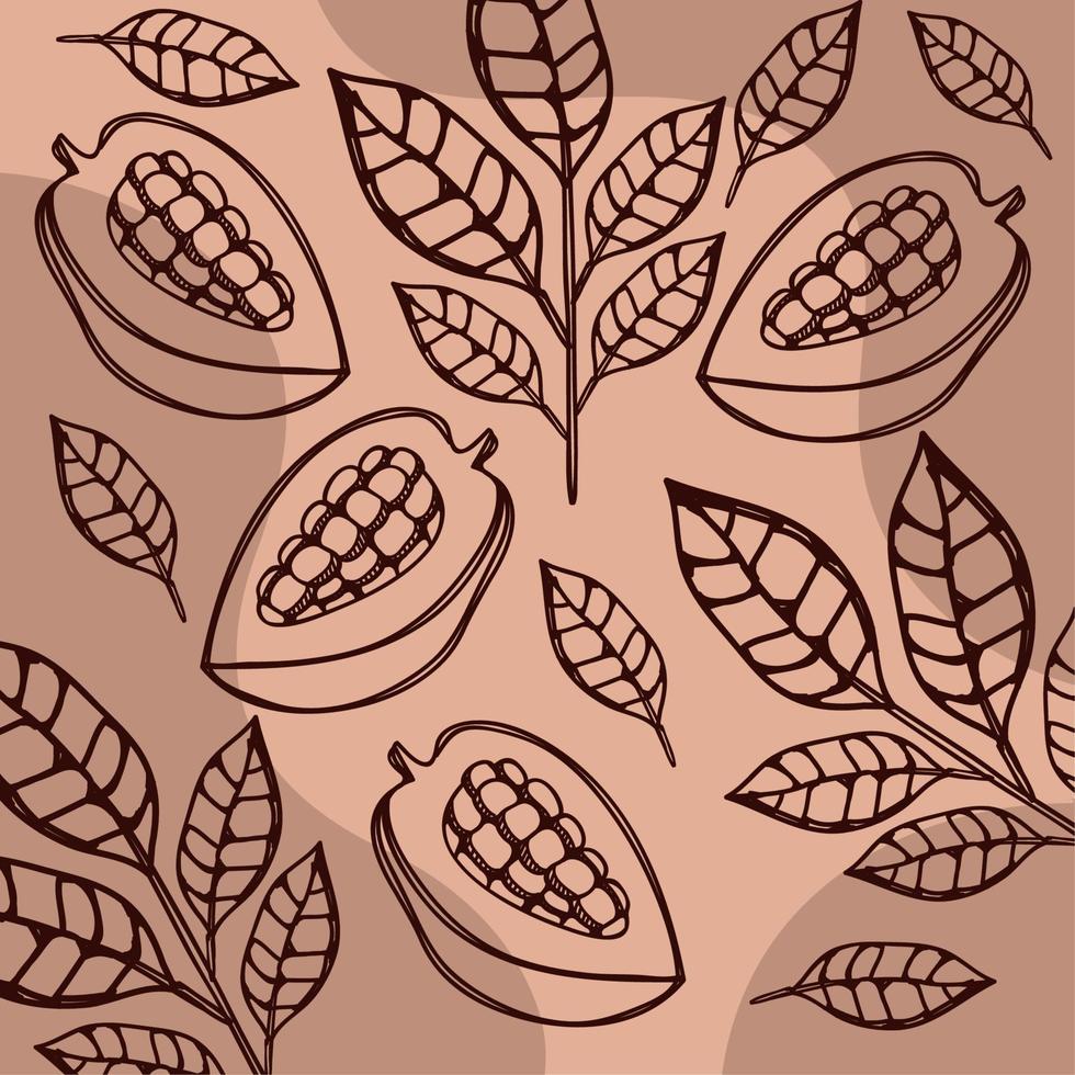 kakao frukt mönster vektor