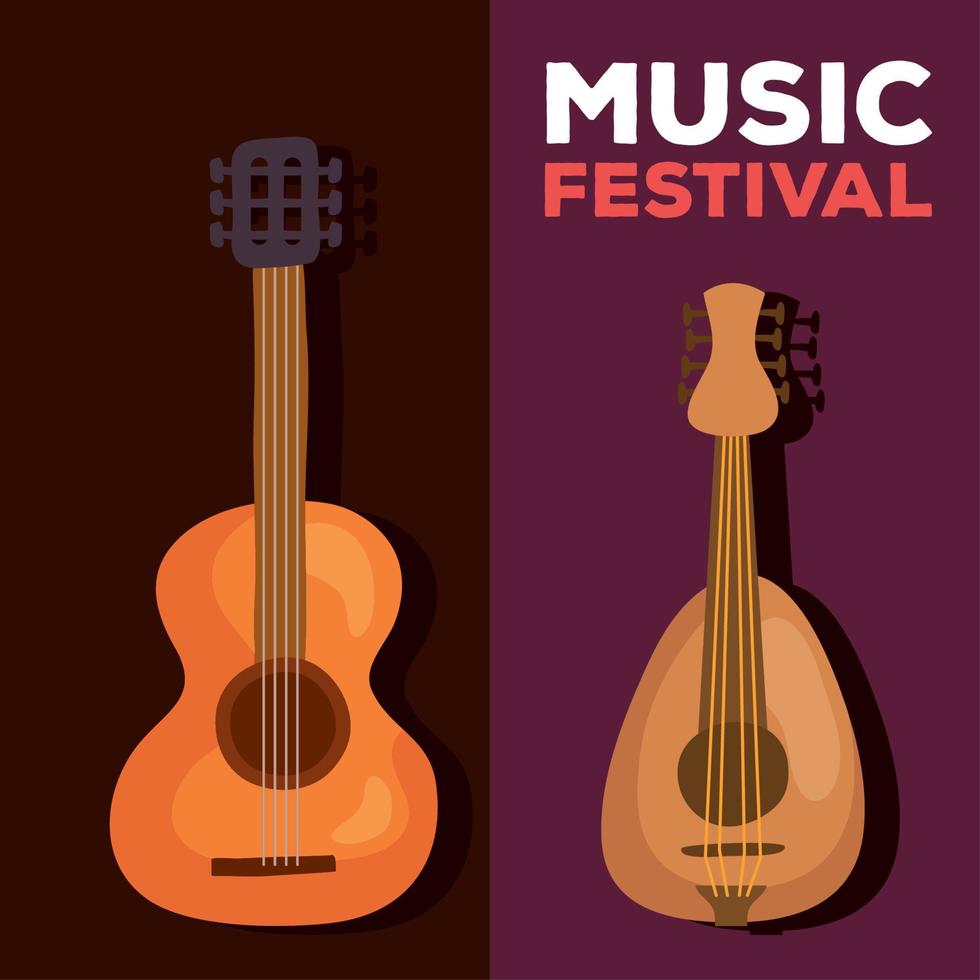 Musikfestival-Postkarte vektor