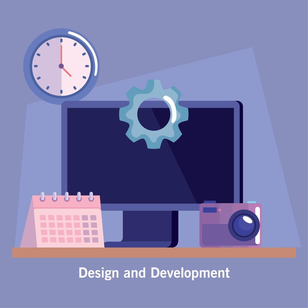 Design und Entwicklung im Desktop vektor