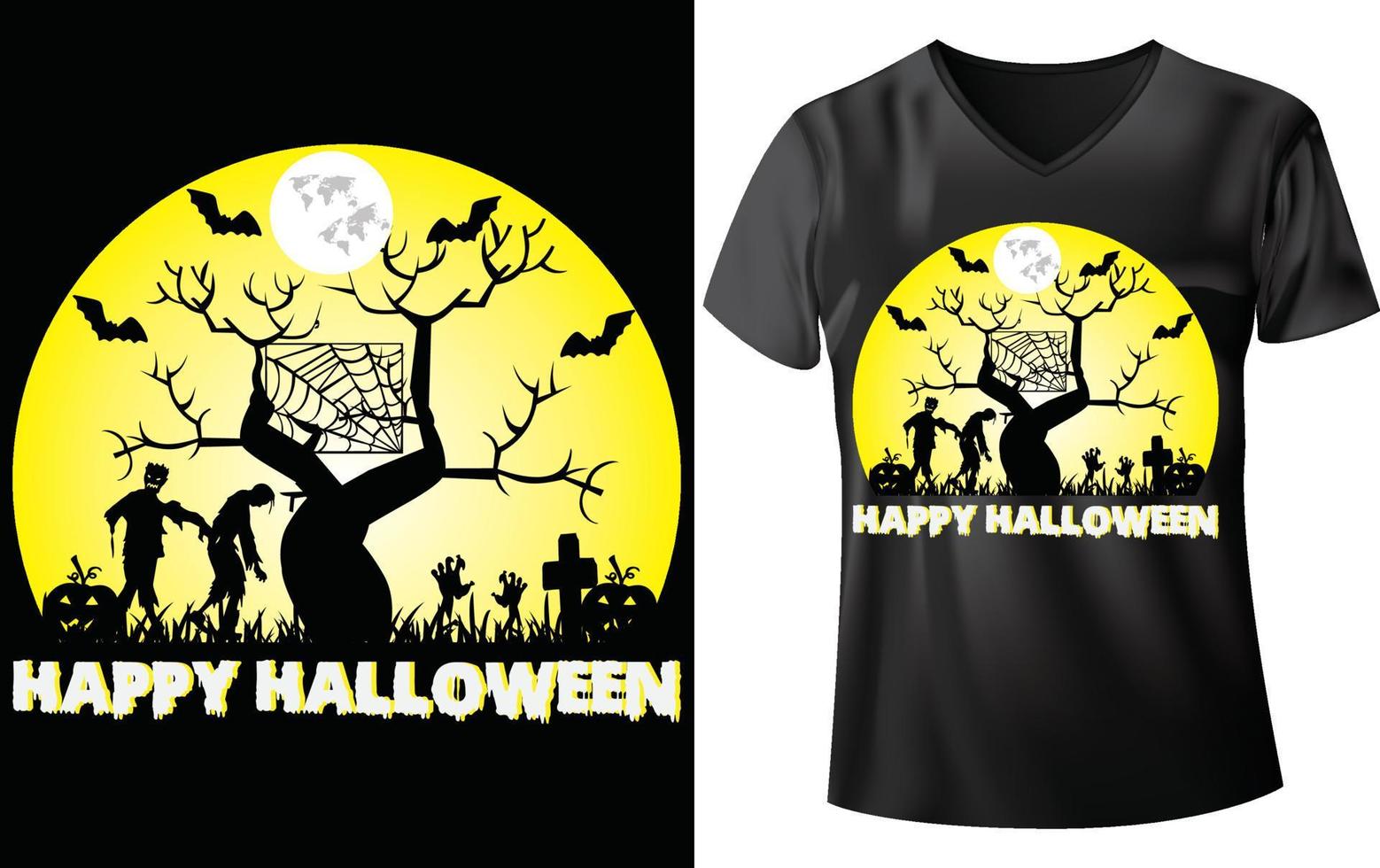 halloween t-shirt design, Lycklig halloween vektor